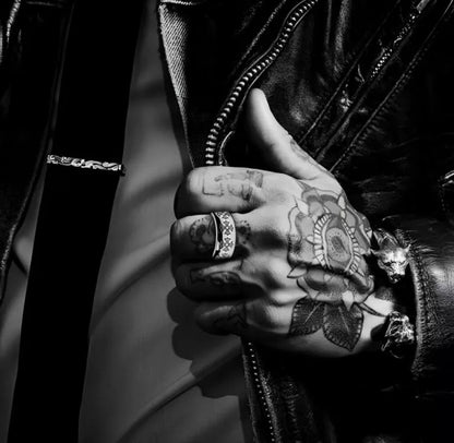 Chrome Hearts ETCHED PLUS BAND RING 2