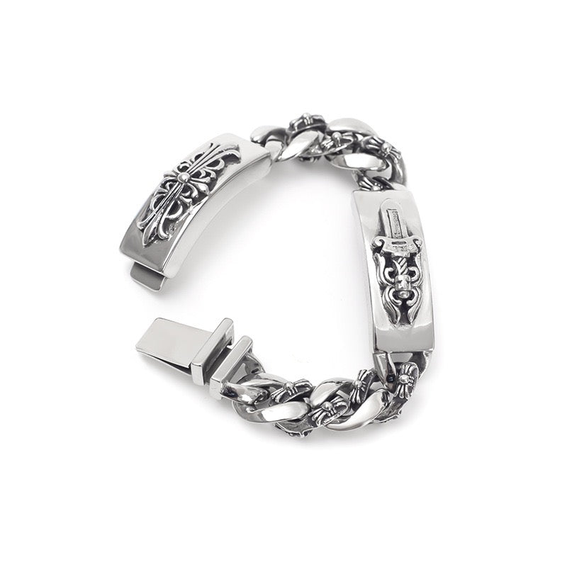 Chrome Hearts DOUBLE ID FANCY LINK BRACELET 8