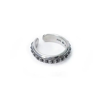 Chrome Hearts PLUS PYRAMID OPEN BAND RING 4