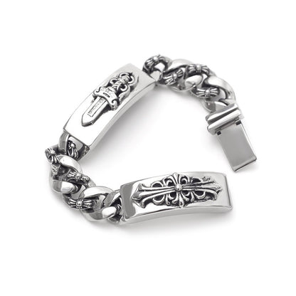 Chrome Hearts DOUBLE ID FANCY LINK BRACELET 8