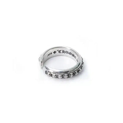 Chrome Hearts PLUS PYRAMID OPEN BAND RING 4